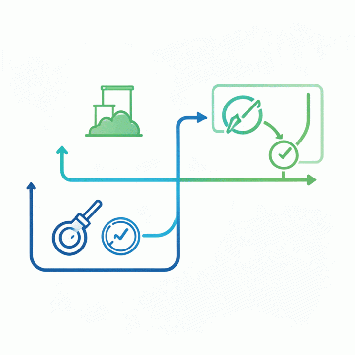 Abstract flow chart visualization of cost and profit margin calculation for a small business.