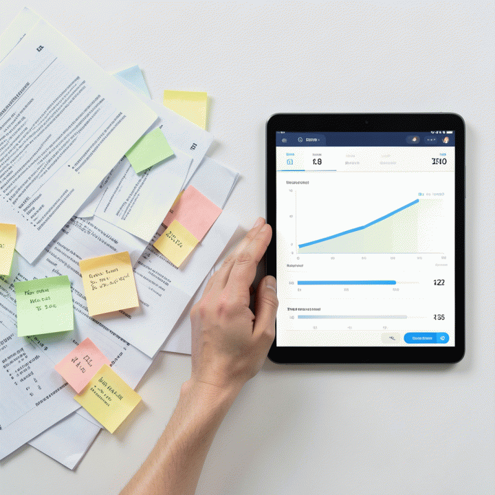 Kontras antara kekacauan data manual dan keteraturan dashboard digital terpadu.