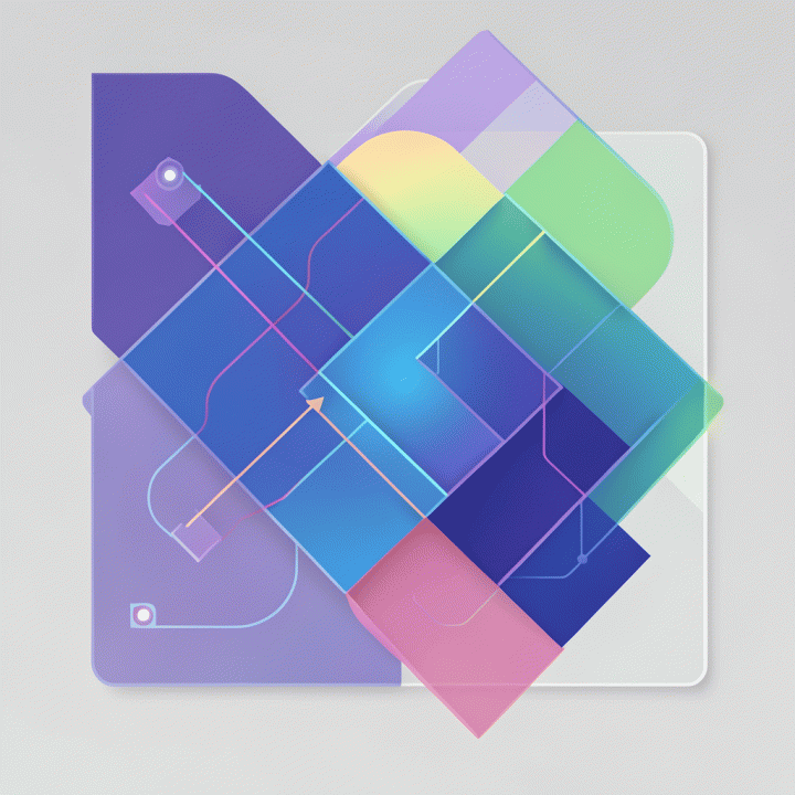 Visualisasi abstrak proses AI yang menyelaraskan berbagai gaya branding konten menjadi satu identitas visual yang konsisten.