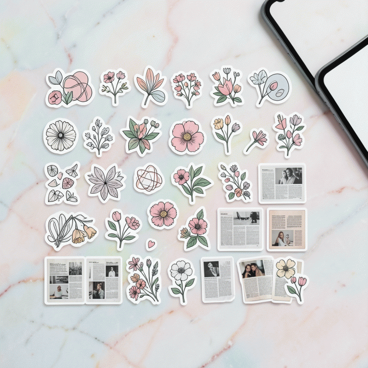 Koleksi aset stiker digital premium yang beragam, siap digunakan untuk konten kreatif.