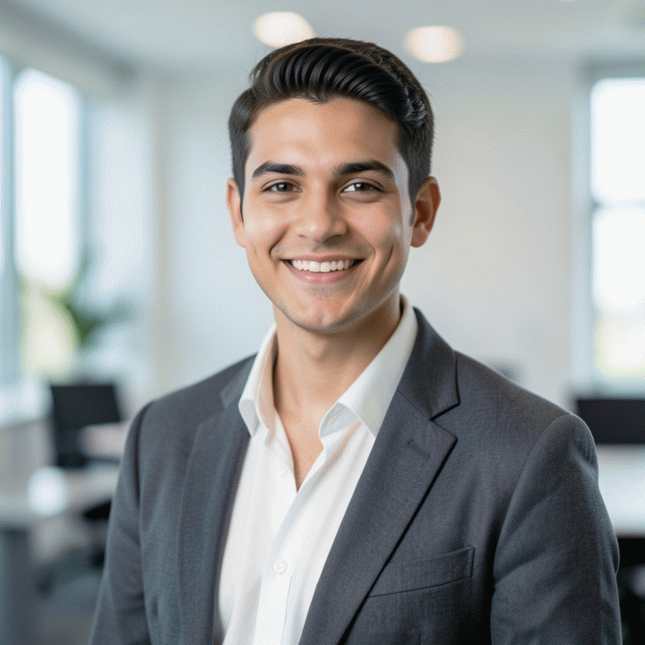 Professional headshot of a confident young professional suitable for a LinkedIn profile.