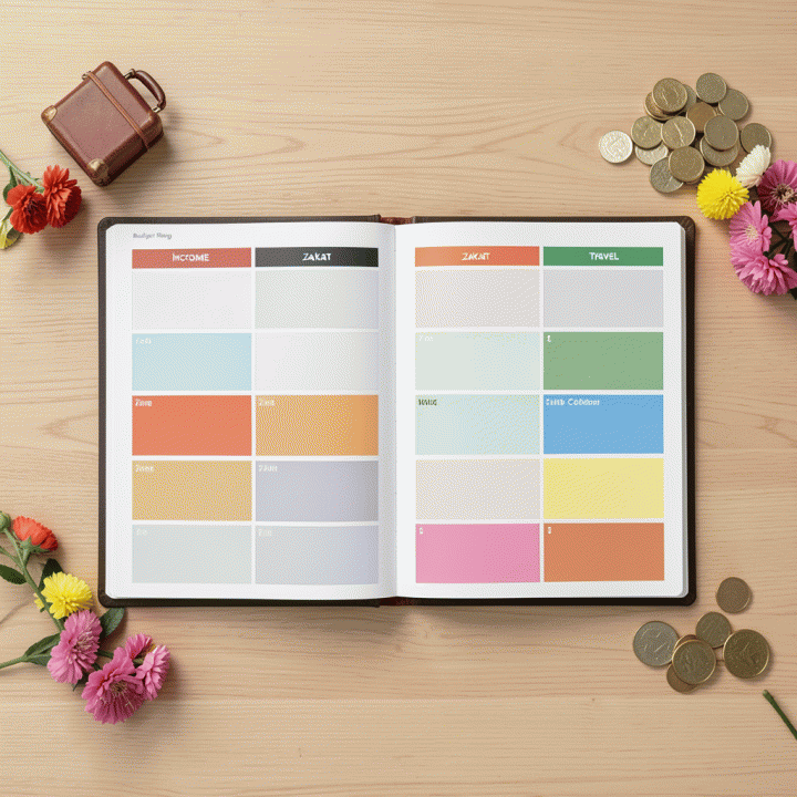 Tampilan perencanaan keuangan (budgeting planner) yang menunjukkan alokasi dana yang terstruktur dan terorganisir.