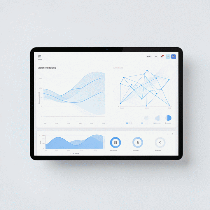 Minimalist web dashboard interface showing abstract charts and visualizations of cognitive ability scores.