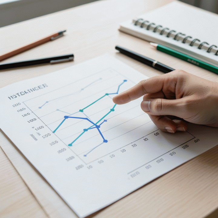 Grafik tren utang yang menunjukkan penurunan progresif dan signifikan, menandakan langkah menuju kebebasan finansial.