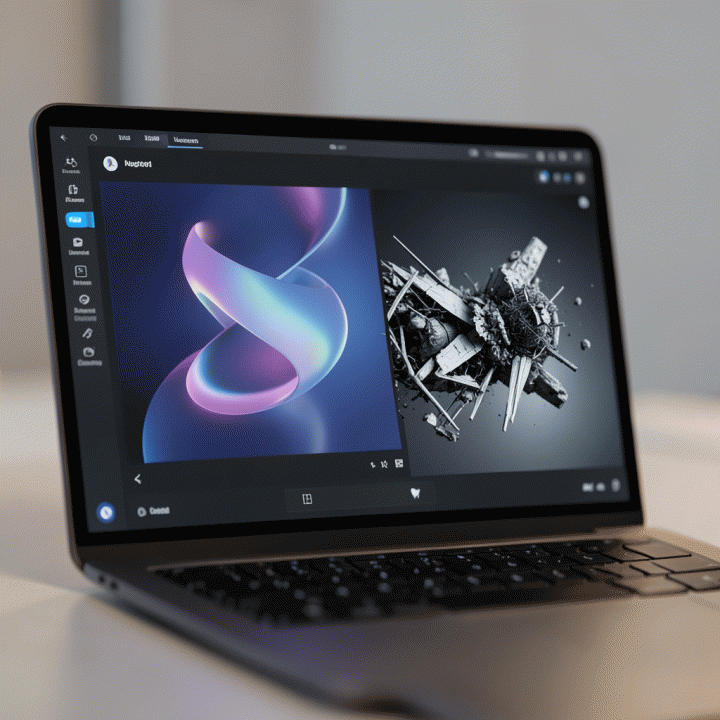 Antarmuka AI image generator yang menampilkan perbandingan hasil karya Midjourney dan Stable Diffusion.