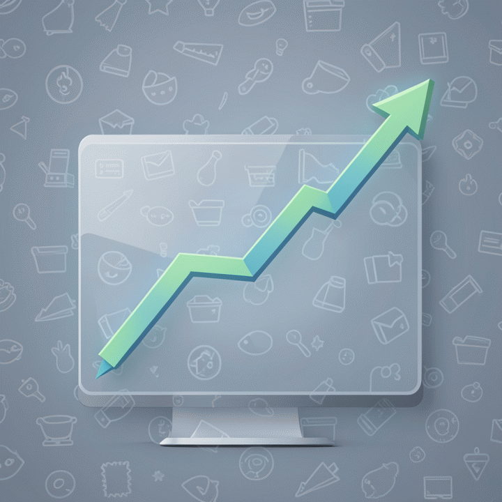 Abstract visualization of business growth trend line and optimization strategy for e-commerce sales.