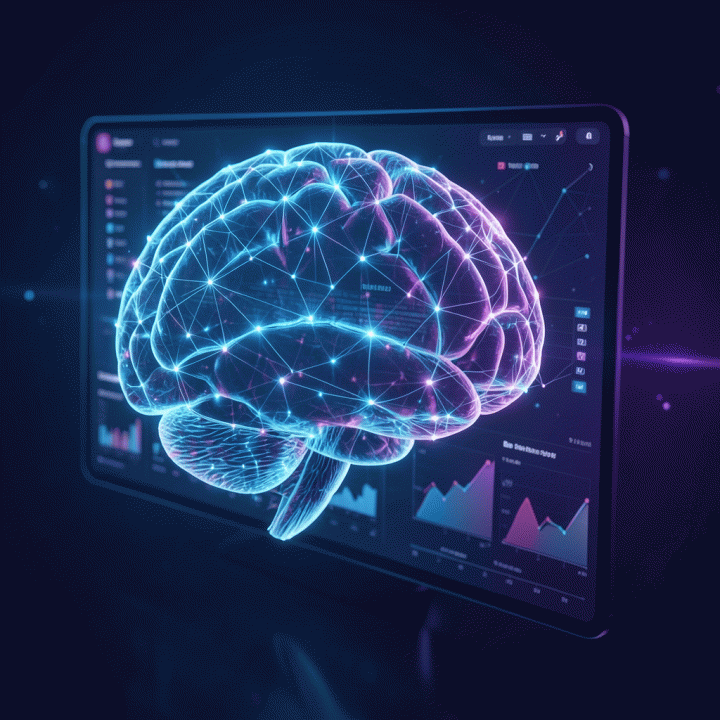 Abstract visualization of AI analyzing market data for optimal pricing strategy on an e-commerce platform.
