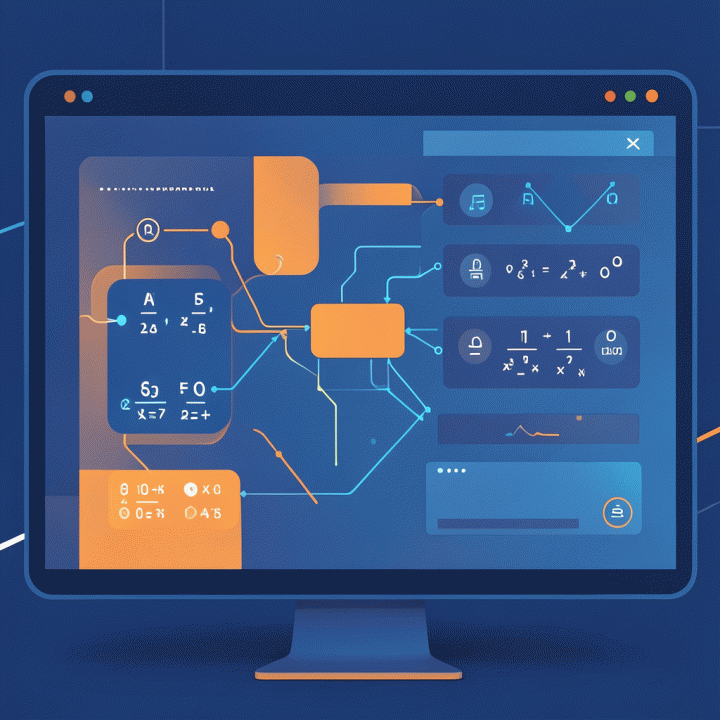 Abstract representation of an AI generating a personalized math learning module.