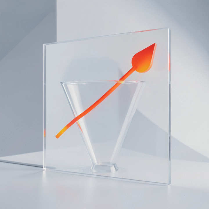 Visualisasi grafik corong (funnel) yang menanjak secara minimalis, melambangkan peningkatan konversi dan optimasi hasil.