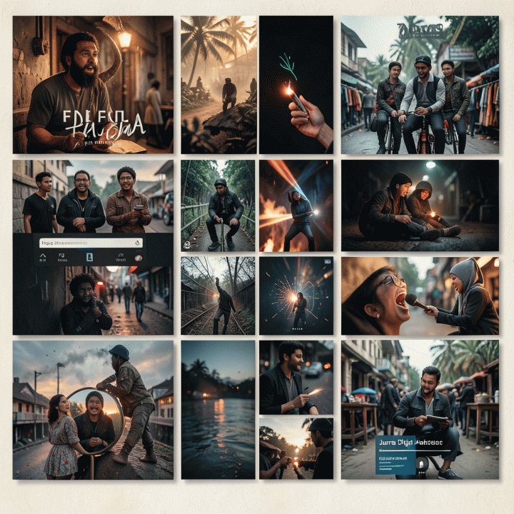 Tampilan visual yang menunjukkan berbagai stiker digital premium yang digunakan untuk mempercantik feed dan story Instagram.