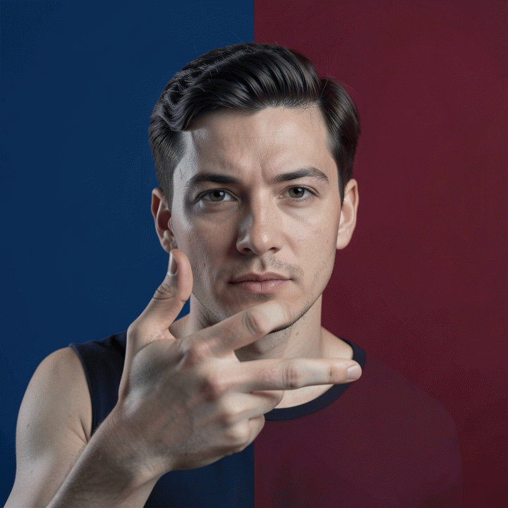 Visualisasi AI yang membantu mengubah latar belakang foto profil menjadi warna solid dan profesional.