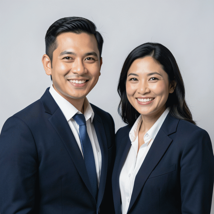 Contoh foto profil profesional yang dihasilkan AI untuk keperluan CV atau LinkedIn.