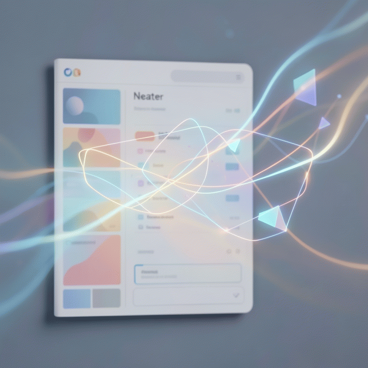 Visualisasi abstrak AI yang membantu menyusun pikiran yang berantakan menjadi catatan jurnal yang terstruktur dan rapi.