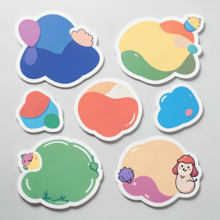 Kumpulan aset stiker digital premium untuk desain media sosial.