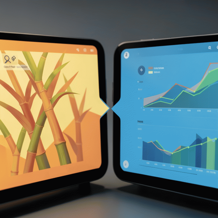 Perbandingan visual antarmuka digital yang memisahkan dan menyatukan data keuangan pribadi dan bisnis ke dalam satu sistem terpadu.