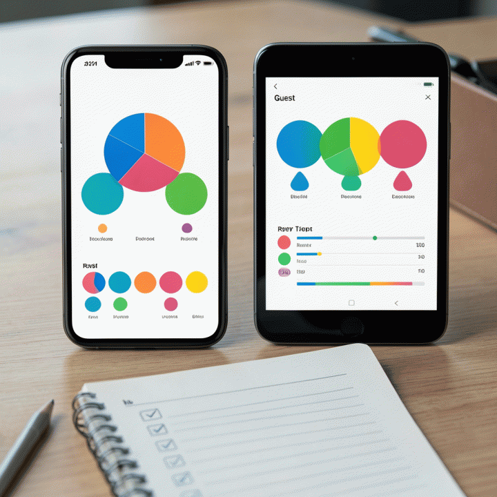 Perbandingan data tamu dan checklist persiapan pada layar digital dan fisik, menunjukkan manajemen data yang terpusat.