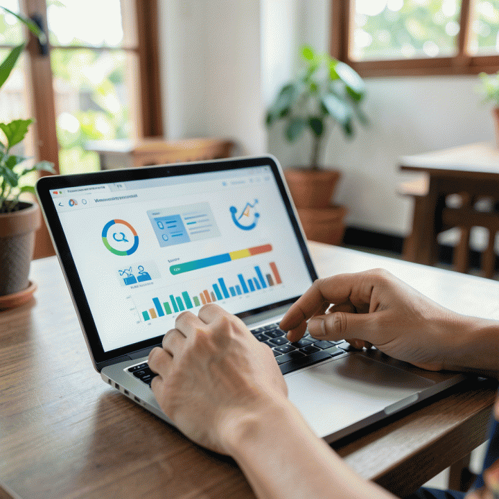 Tangan pengurus RT/RW memasukkan data warga secara akurat ke dalam tablet digital, melambangkan proses pembaruan data yang efisien.