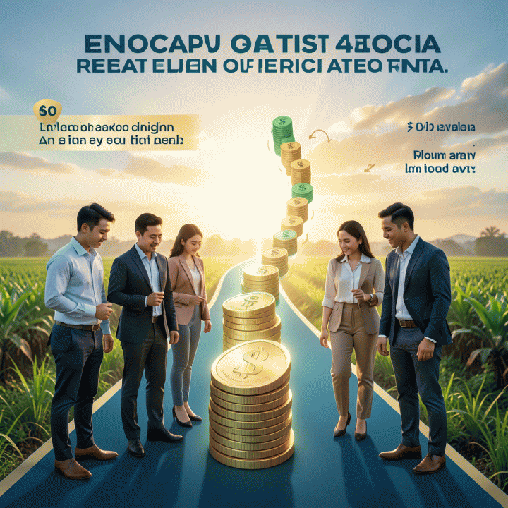 Ilustrasi visual jalan menuju kebebasan finansial, menunjukkan progres melunasi utang dari tumpukan utang yang besar menjadi minim.
