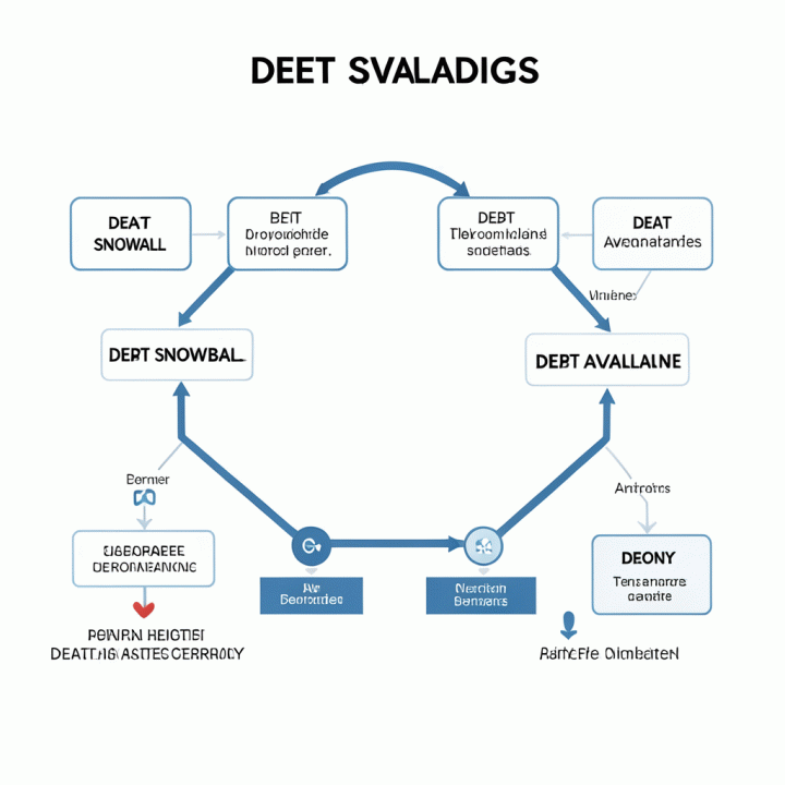 Perbandingan visual antara strategi Debt Snowball dan Debt Avalanche untuk melunasi utang.