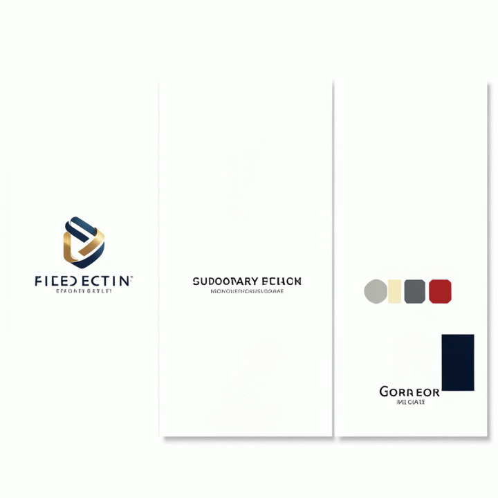 Contoh visual konsistensi merek tiga aset berbeda (logo, warna, tipografi) yang dihasilkan AI dengan gaya seragam.