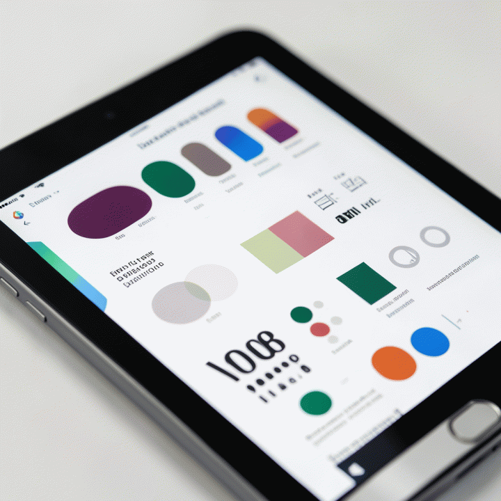 Consistent and organized design assets displayed on a digital tablet screen.