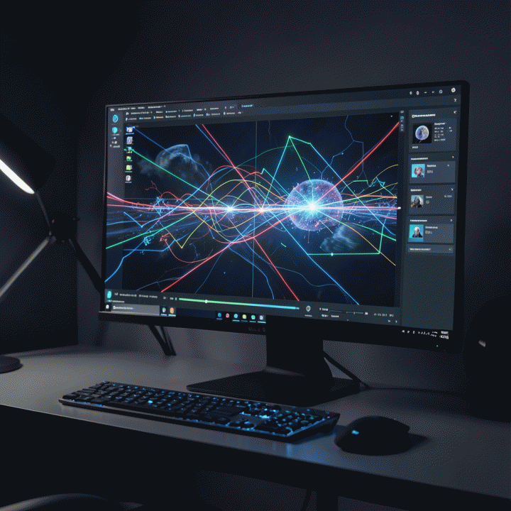 Sleek AI interface generating consistent visual assets in a modern digital workspace.