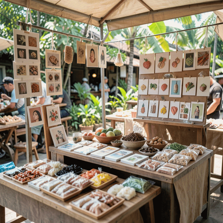 Penataan produk toko yang optimal dan menarik untuk dijual secara daring di pasar modern.