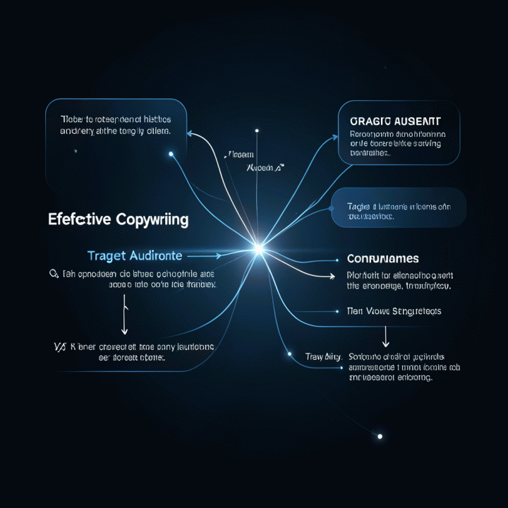 Abstract visualization of effective copywriting derived from market research data.