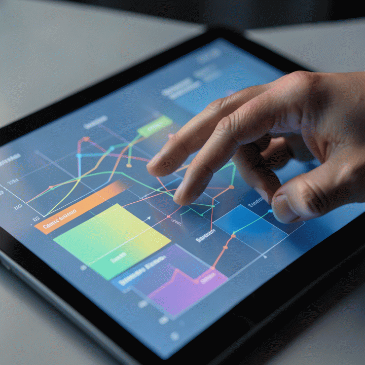 Tangan seorang profesional berinteraksi dengan antarmuka digital futuristik yang menampilkan perbandingan data grafis dan peta karir.