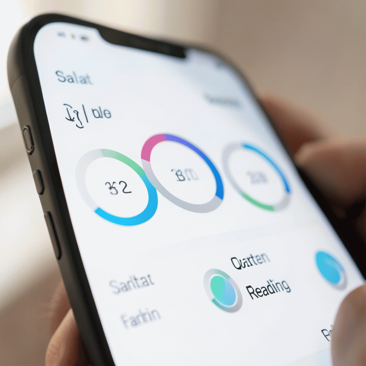 Close-up of a digital habit tracker interface for Islamic worship goals showing progress circles.