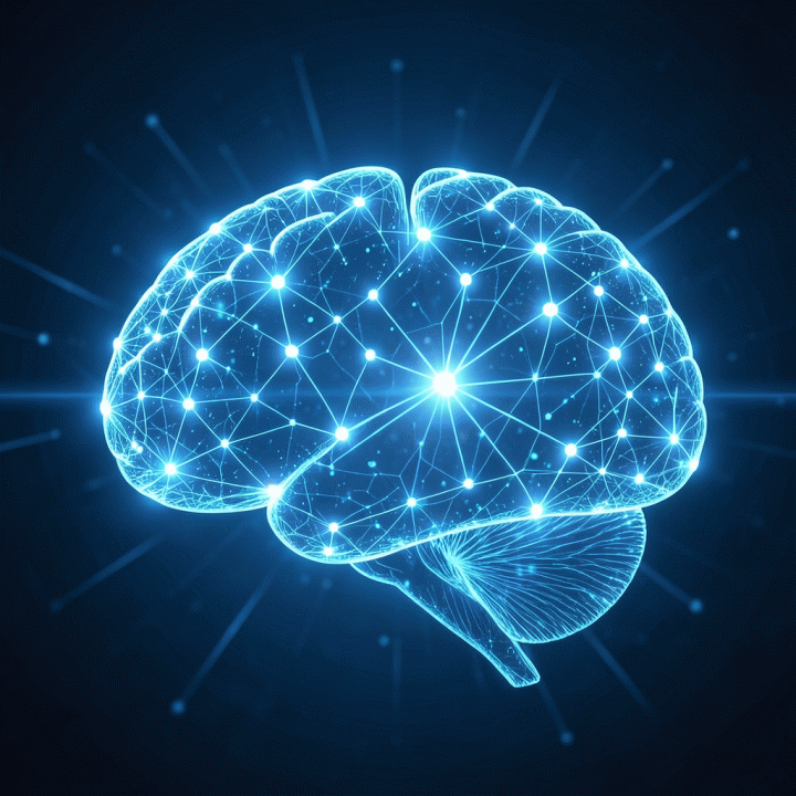 Visualisasi abstrak jaringan saraf (neural network) yang melambangkan pergeseran kebijakan dan tren pendidikan masa depan.