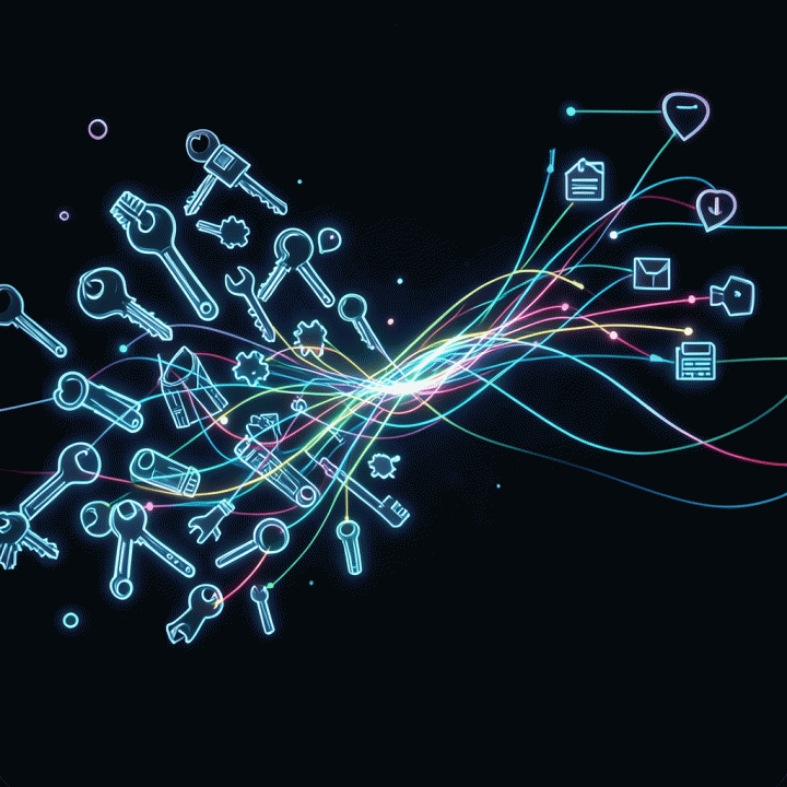 Transformation from disorganized physical inventory to organized digital data flow.
