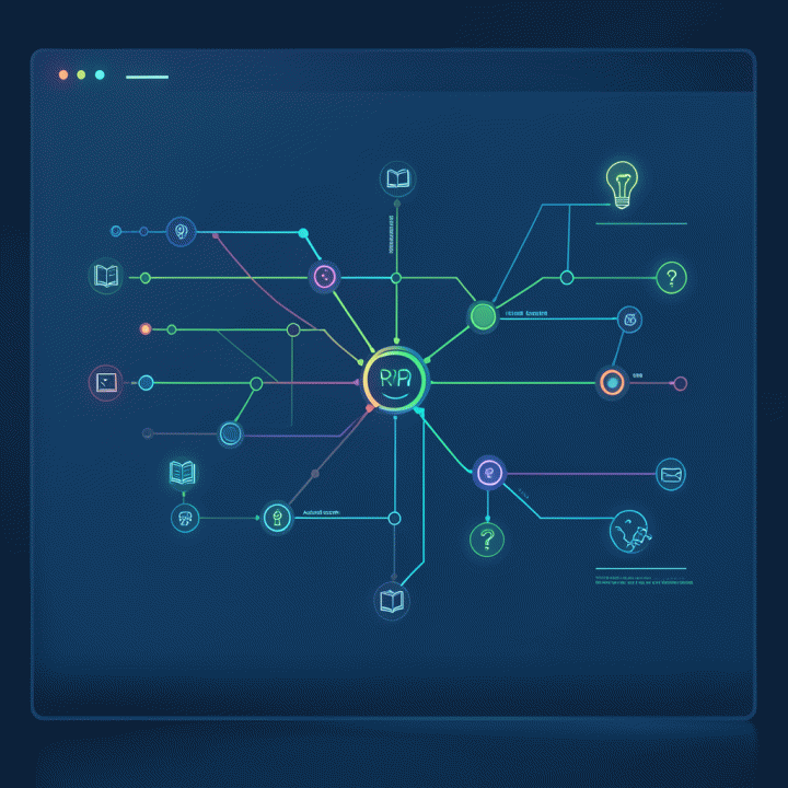 Visualisasi digital dari kerangka RPP yang terstruktur dan lengkap, menunjukkan alur materi, aktivitas, hingga evaluasi, tanpa teks.