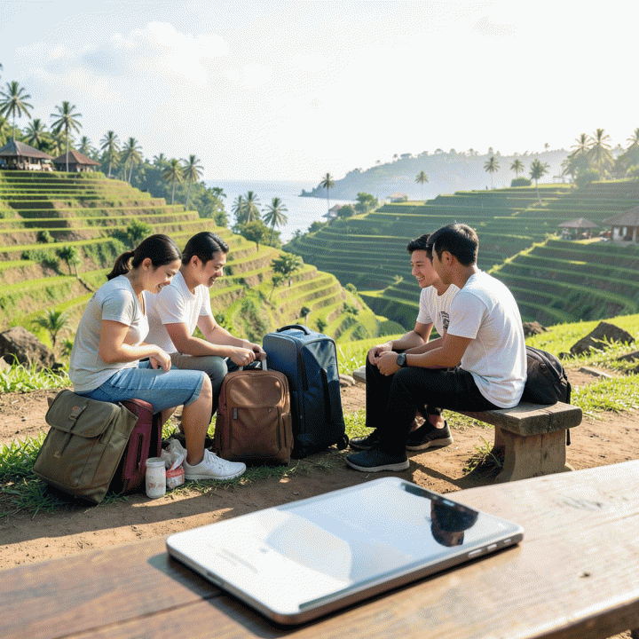 Persiapan perjalanan grup dengan fokus pada perencanaan keuangan dan budgeting yang terorganisir.