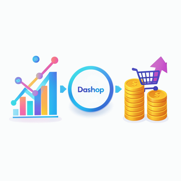 Visualisasi konsep aliran data analitik yang terhubung dengan peningkatan pendapatan affiliate marketing.