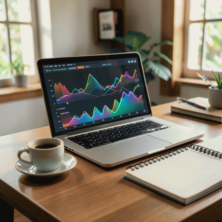 Setup kantor modern yang menunjukkan analisis data e-commerce dan strategi bisnis affiliate marketing di Indonesia.