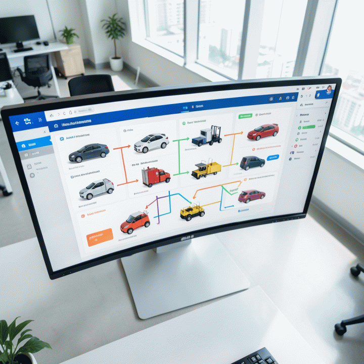 Tampilan dashboard manajemen inventaris digital yang menunjukkan status aset secara real-time dan terstruktur.