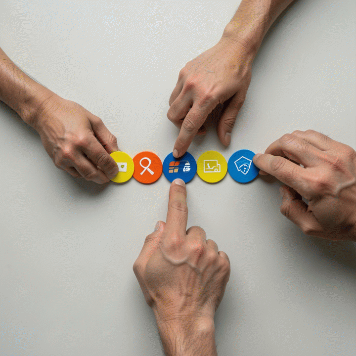 Tangan yang menyusun token utang berdasarkan prioritas, menunjukkan metode pelunasan yang terstruktur.