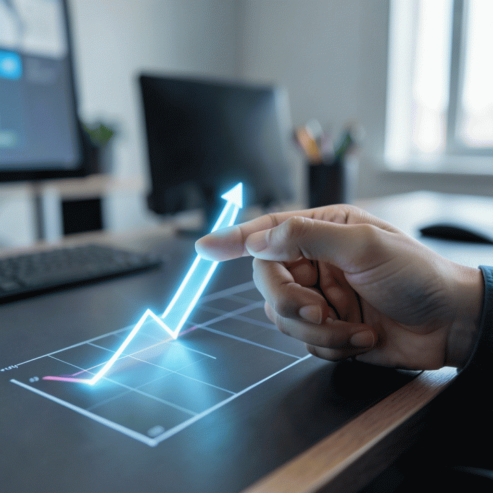 Visualisasi data yang menunjukkan peningkatan tajam (GMV) setelah penerapan hook yang efektif pada grafik.