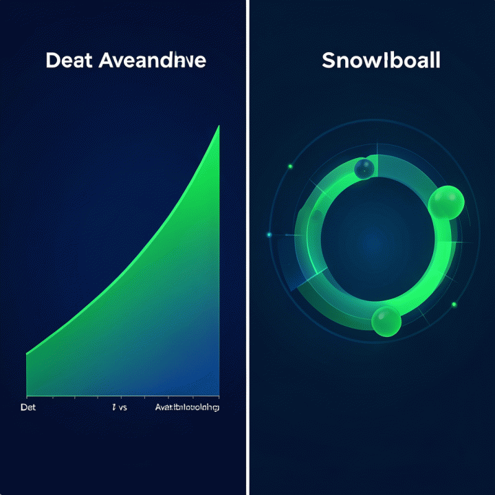 Perbandingan visual antara metode Debt Avalanche dan Debt Snowball, menunjukkan dua pendekatan berbeda dalam melunasi utang.