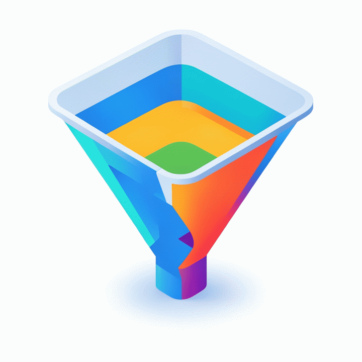 Abstract visualization of the content creation funnel for generating high-converting video hooks.