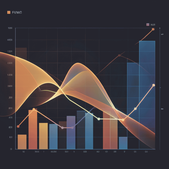 Abstract bar charts illustrating the fluctuation of raw food ingredient prices affecting pricing strategy.