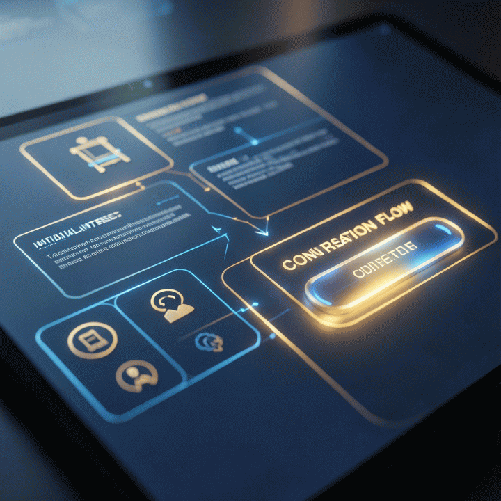 Visualisasi konseptual alur konversi digital yang terstruktur, menunjukkan perjalanan pengunjung dari awal hingga mencapai CTA yang efektif.