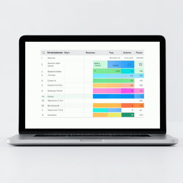 Tampilan visualisasi template spreadsheet untuk perencanaan pelunasan utang.