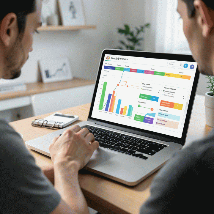 Visualisasi strategi pelunasan utang menggunakan spreadsheet di laptop, menunjukkan rencana keuangan yang terorganisir.