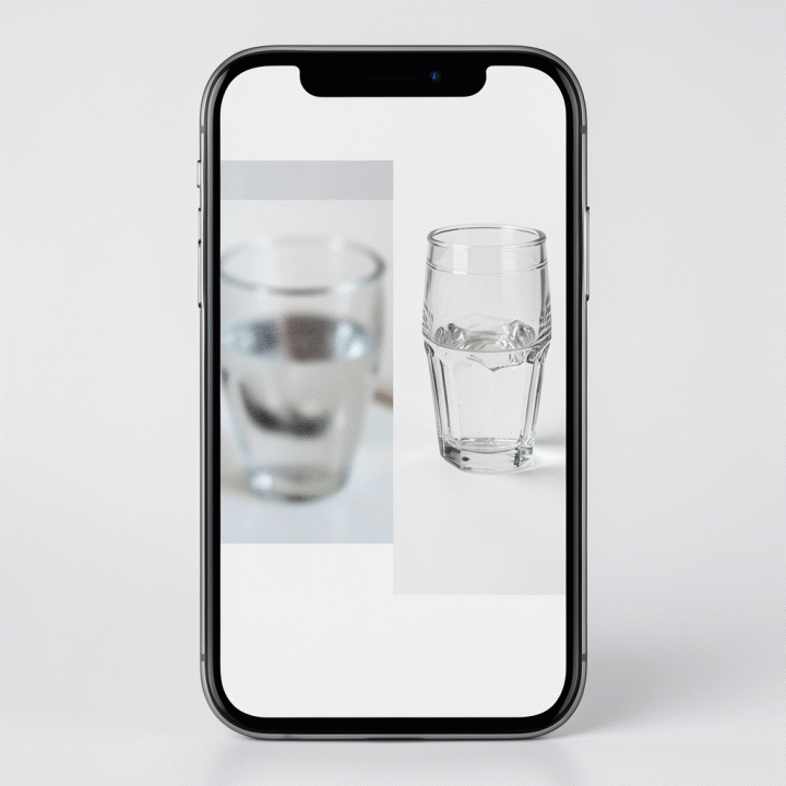 Perbandingan foto produk sebelum dan sesudah menggunakan AI upscaler, menunjukkan peningkatan resolusi dan kejernihan yang dramatis.