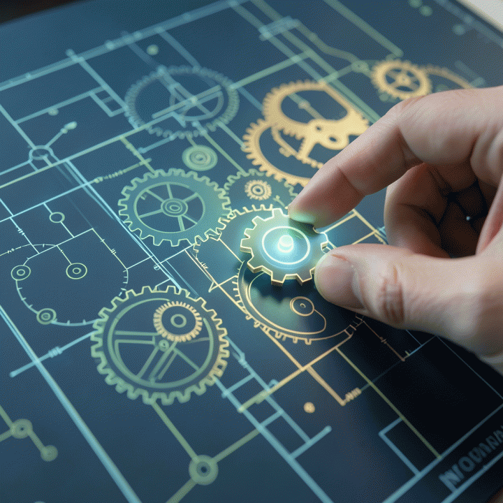 Metafora visual dari perbaikan detail kecil pada sistem yang kompleks, menunjukkan bagaimana perbaikan kecil dapat mengembalikan fungsi yang sempurna.