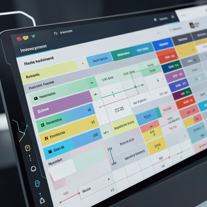 Close-up of a digital inventory management interface for heavy machinery rental.