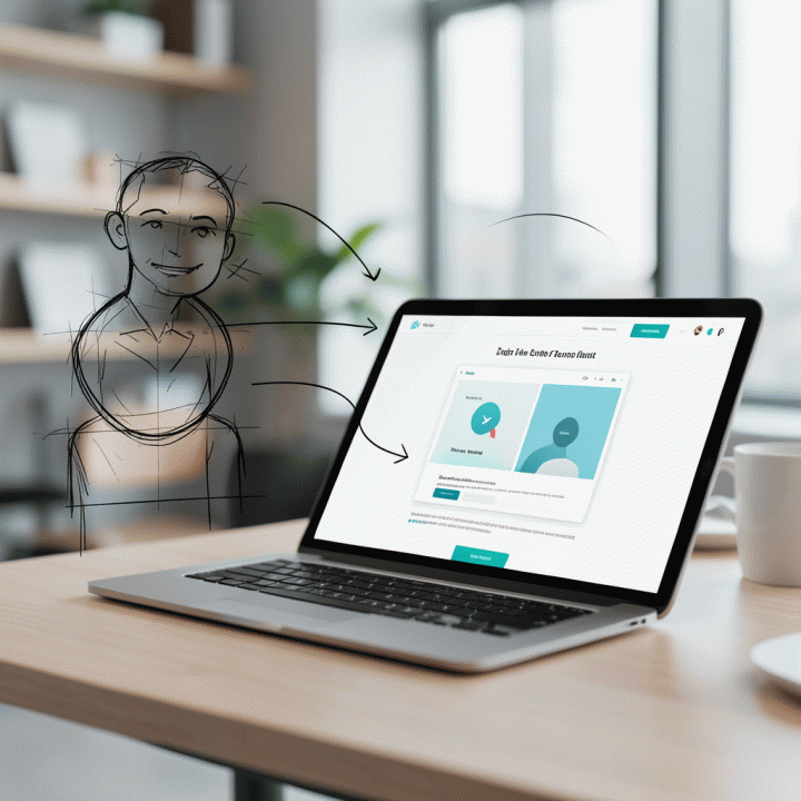 Visualisasi alur kerja dari ide mentah menjadi prototipe produk digital siap pakai.