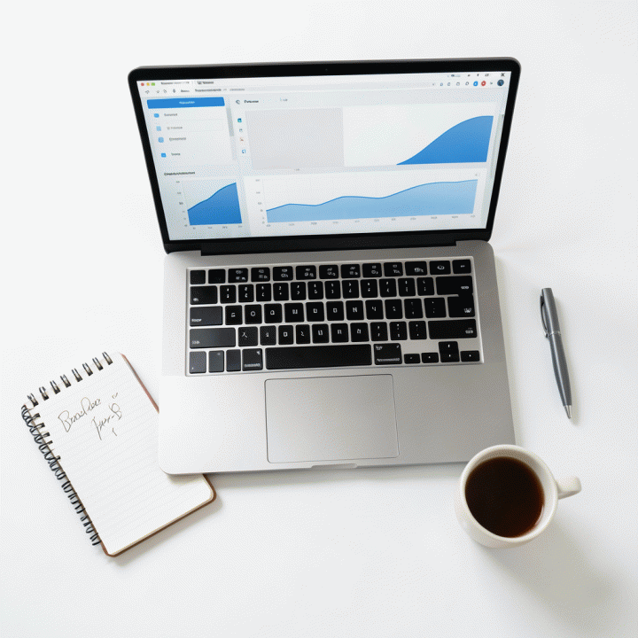 Tampilan meja kerja minimalis yang menunjukkan kolaborasi antara ide manusia dan alat AI untuk pengembangan landing page.